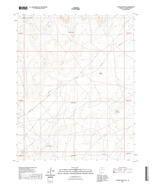Sitting Coyote Hill Arizona US Topo Map Image
