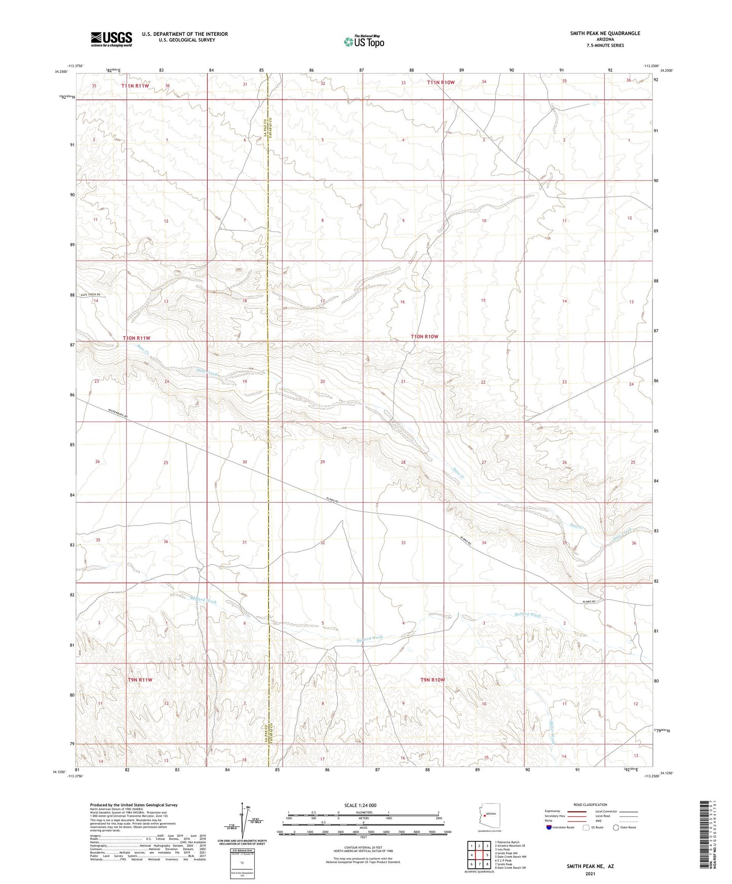 Smith Peak NE Arizona US Topo Map Image