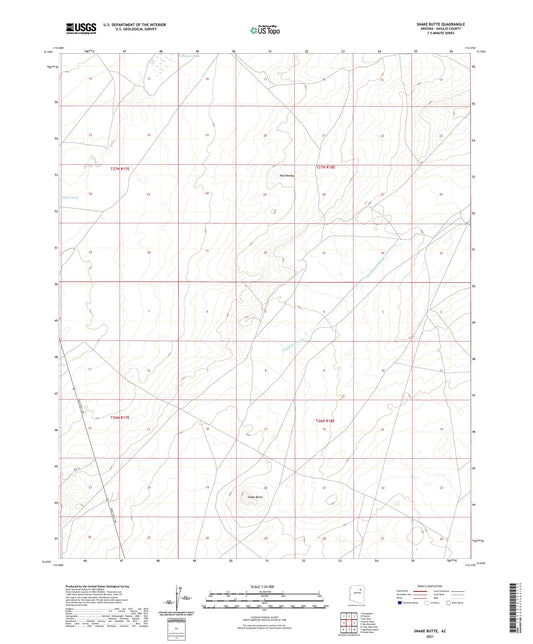 Snake Butte Arizona US Topo Map Image