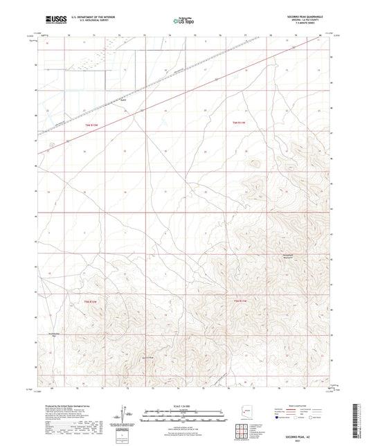 Socorro Peak Arizona US Topo Map Image