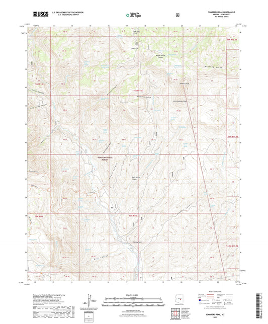 Sombrero Peak Arizona US Topo Map Image