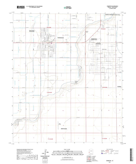 Somerton Arizona US Topo Map Image