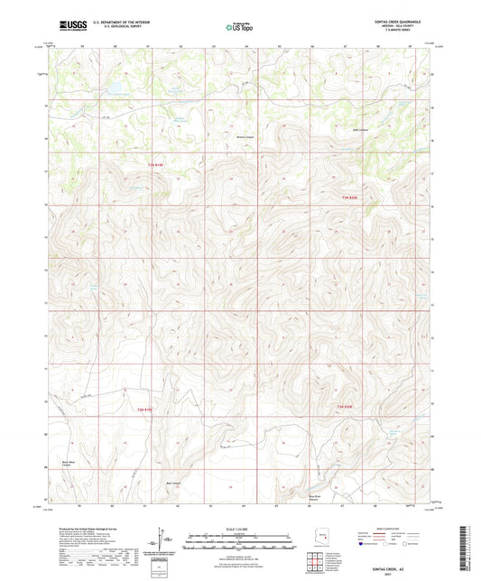 Sontag Creek Arizona US Topo Map Image