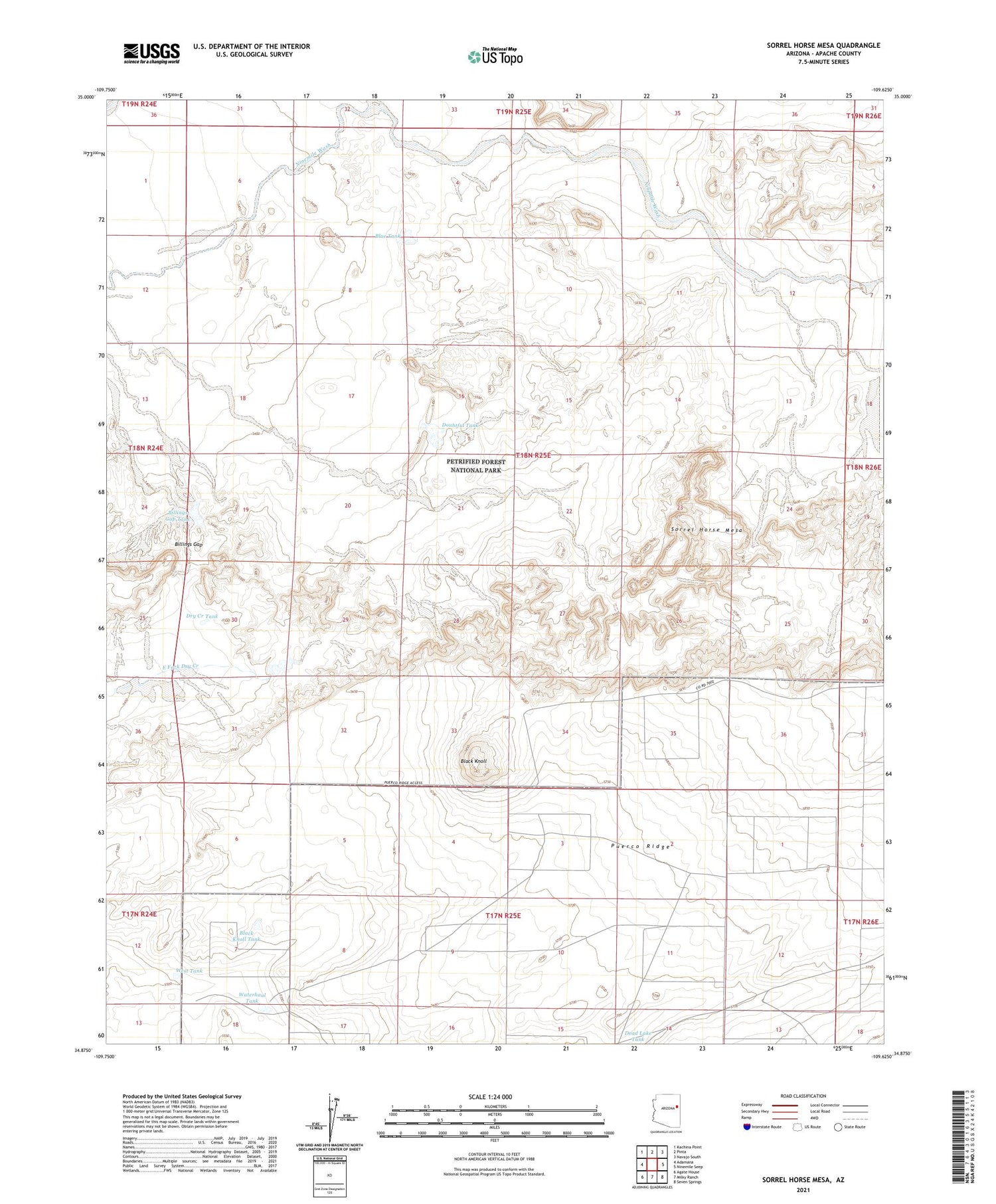 Sorrel Horse Mesa Arizona US Topo Map Image