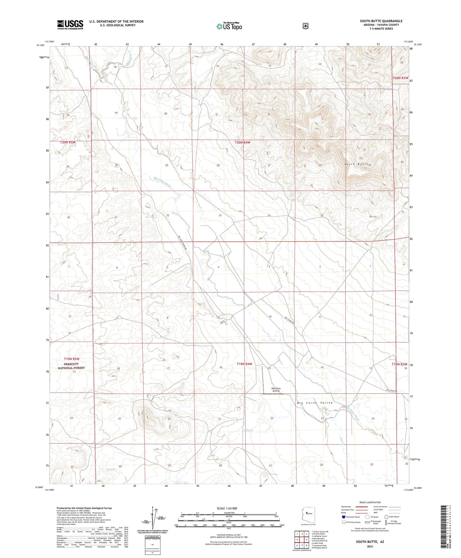 South Butte Arizona US Topo Map Image