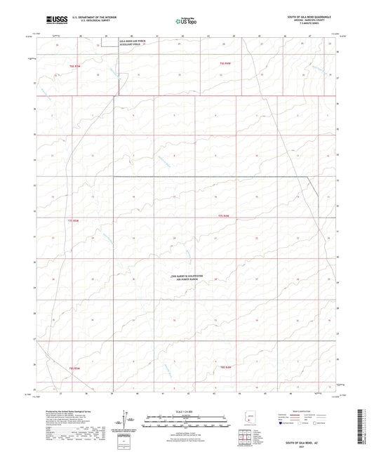 South of Gila Bend Arizona US Topo Map Image