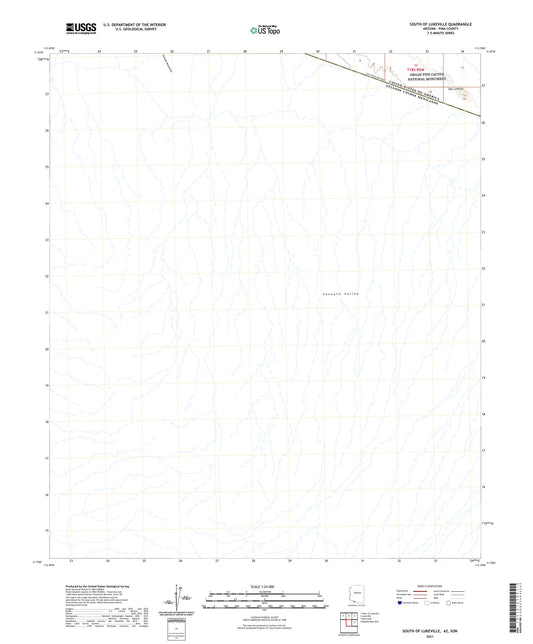 South of Lukeville Arizona US Topo Map Image