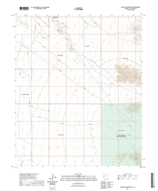 South of Quartzsite Arizona US Topo Map Image