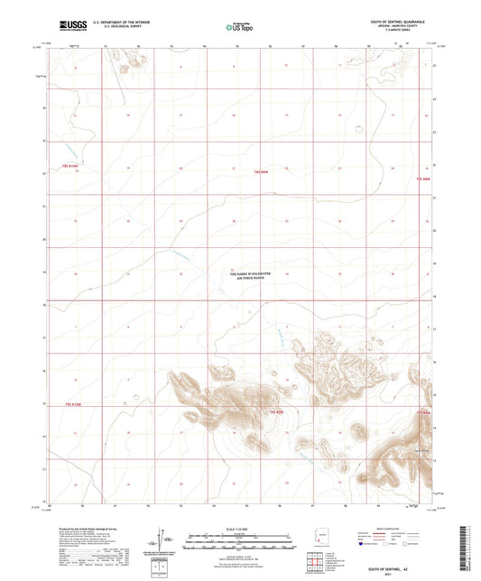 South of Sentinel Arizona US Topo Map Image