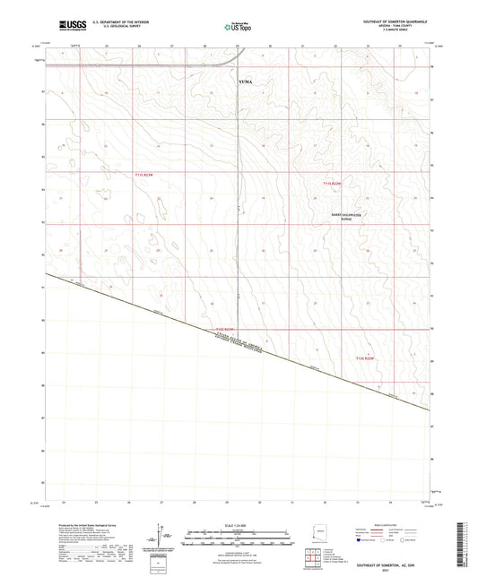 Southeast of Somerton Arizona US Topo Map Image