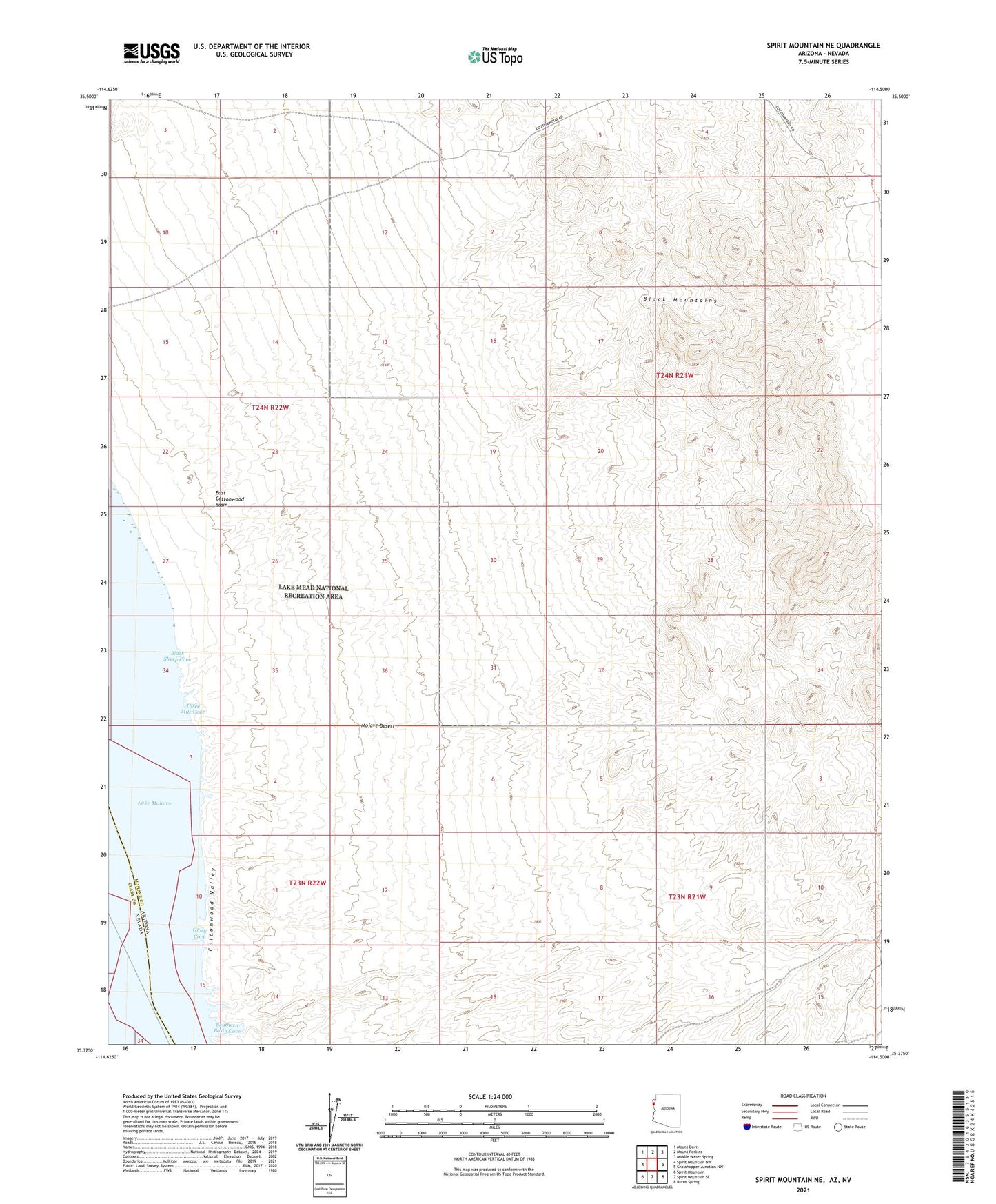 Spirit Mountain NE Arizona US Topo Map Image