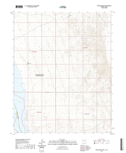 Spirit Mountain NE Arizona US Topo Map Image