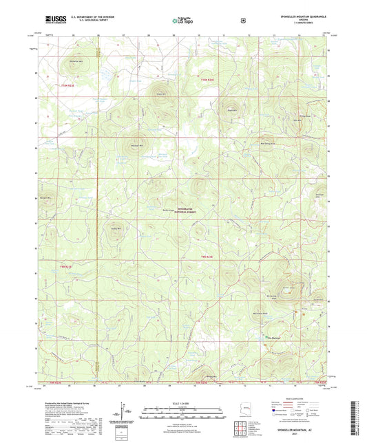 Sponseller Mountain Arizona US Topo Map Image