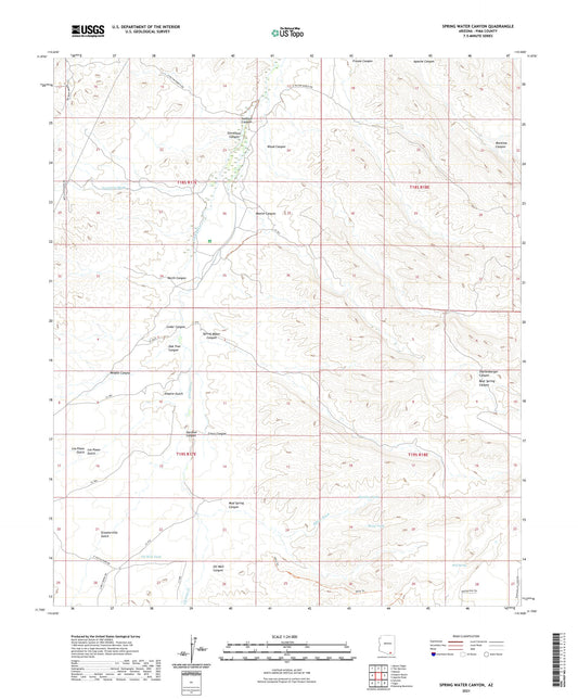 Spring Water Canyon Arizona US Topo Map Image