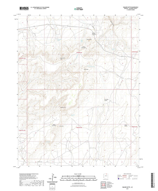 Square Butte Arizona US Topo Map Image
