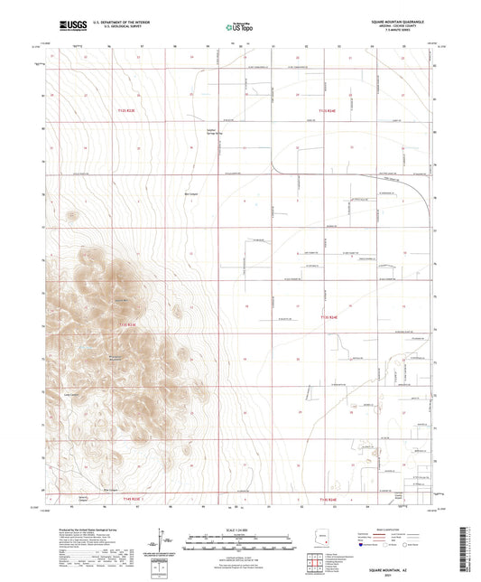 Square Mountain Arizona US Topo Map Image