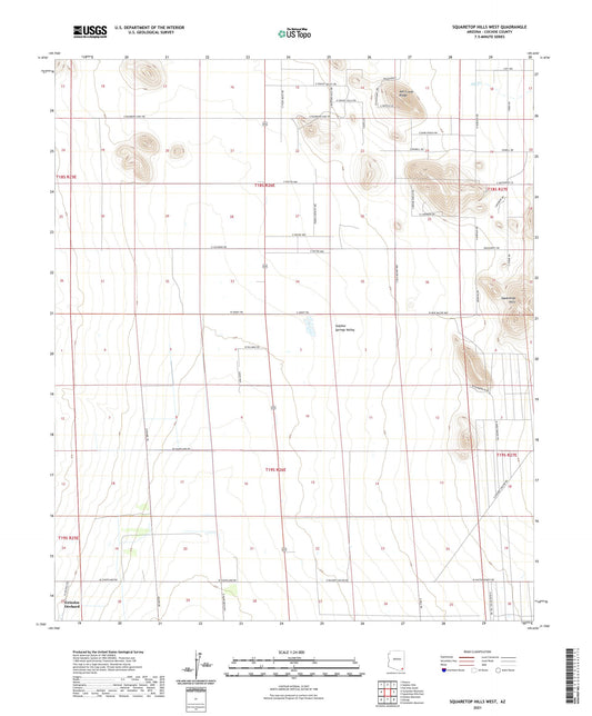 Squaretop Hills West Arizona US Topo Map Image