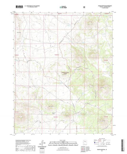 Squaw Mountain Arizona US Topo Map Image