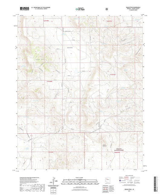 Squaw Peak Arizona US Topo Map Image
