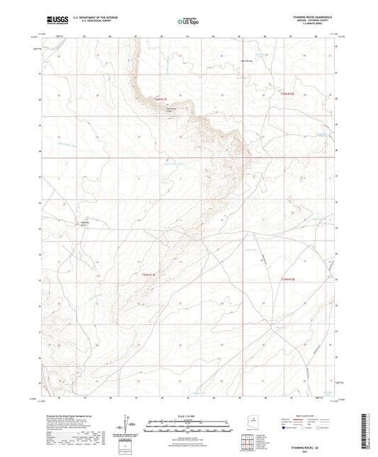 Standing Rocks Arizona US Topo Map Image