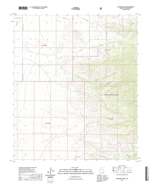 Stanford Canyon Arizona US Topo Map Image