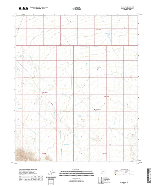 Star Well Arizona US Topo Map Image
