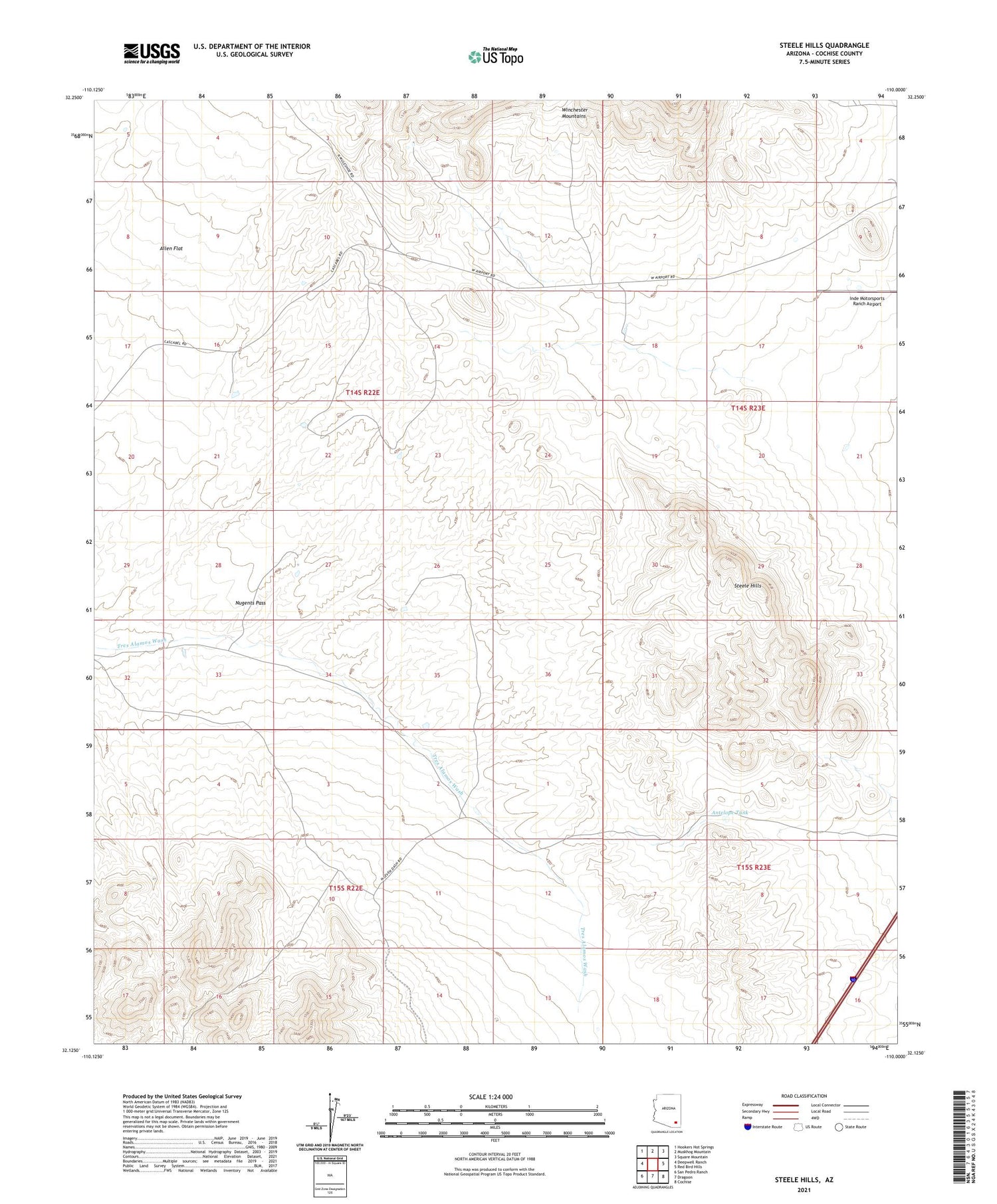 Steele Hills Arizona US Topo Map Image