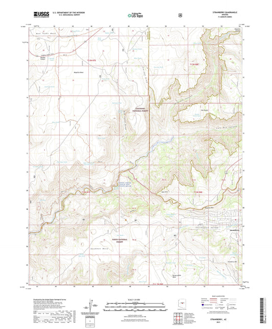 Strawberry Arizona US Topo Map Image