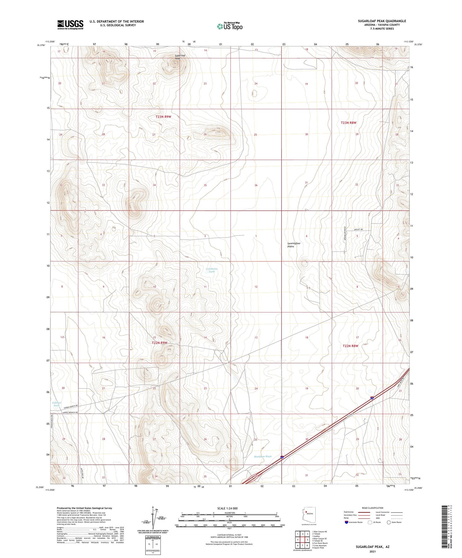 Sugarloaf Peak Arizona US Topo Map Image