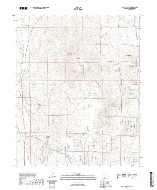Sullivan Buttes Arizona US Topo Map Image
