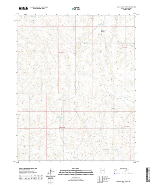 Sullivan Draw South Arizona US Topo Map Image