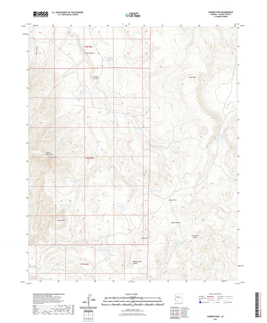 Sunrise Peak Arizona US Topo Map Image