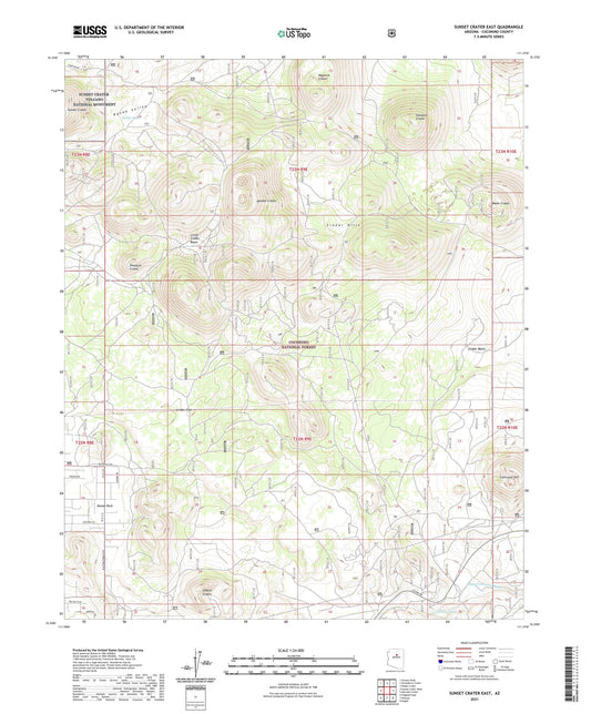 Sunset Crater East Arizona US Topo Map Image