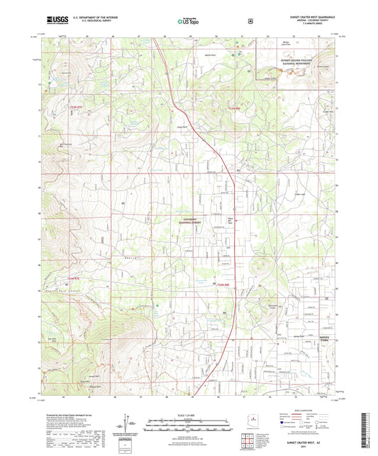 Sunset Crater West Arizona US Topo Map Image