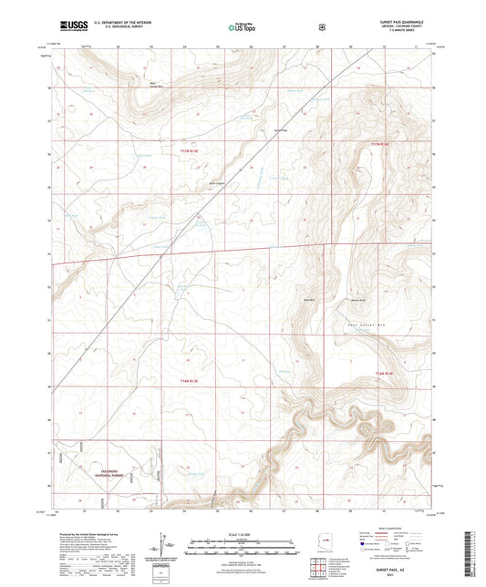 Sunset Pass Arizona US Topo Map Image