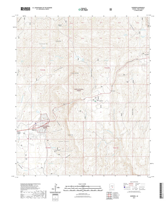 Superior Arizona US Topo Map Image