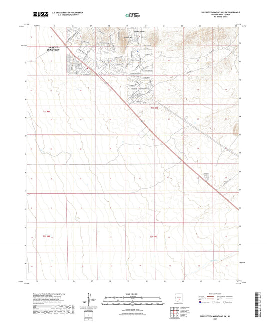 Superstition Mountains SW Arizona US Topo Map Image