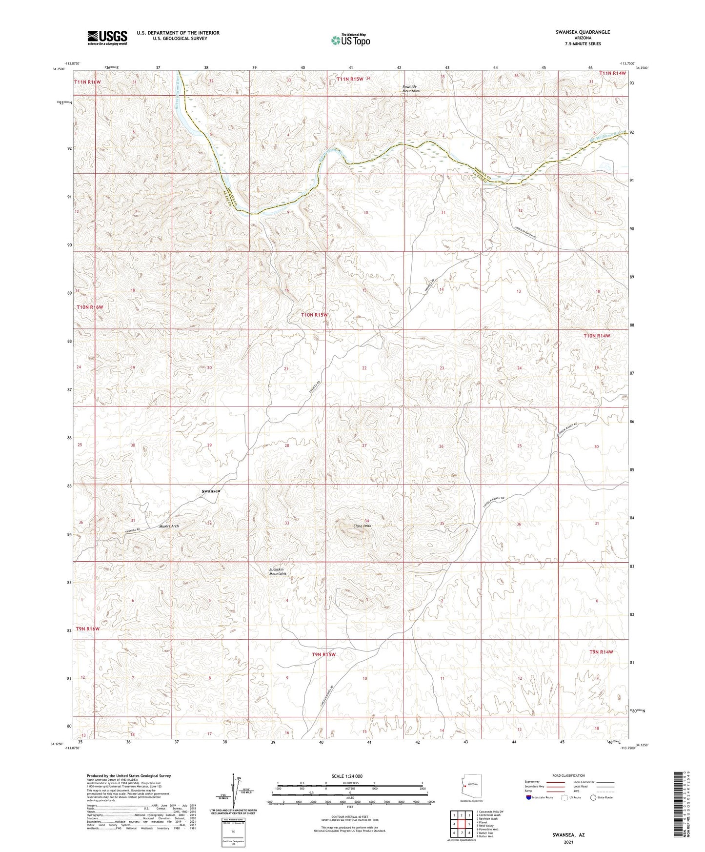 Swansea Arizona US Topo Map Image
