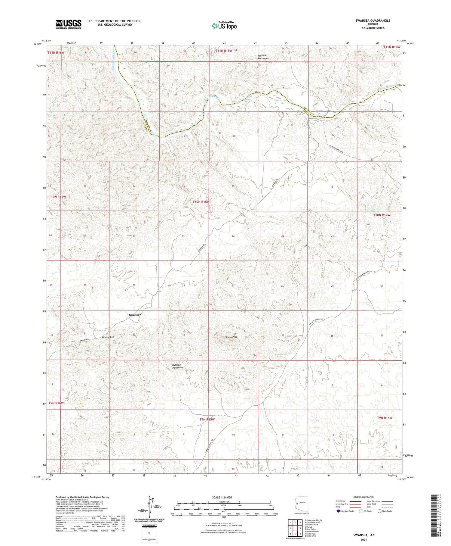 Swansea Arizona US Topo Map Image