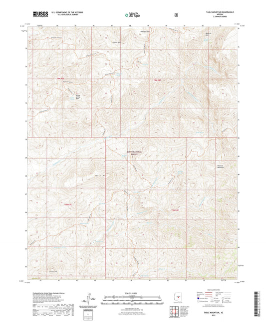 Table Mountain Arizona US Topo Map Image