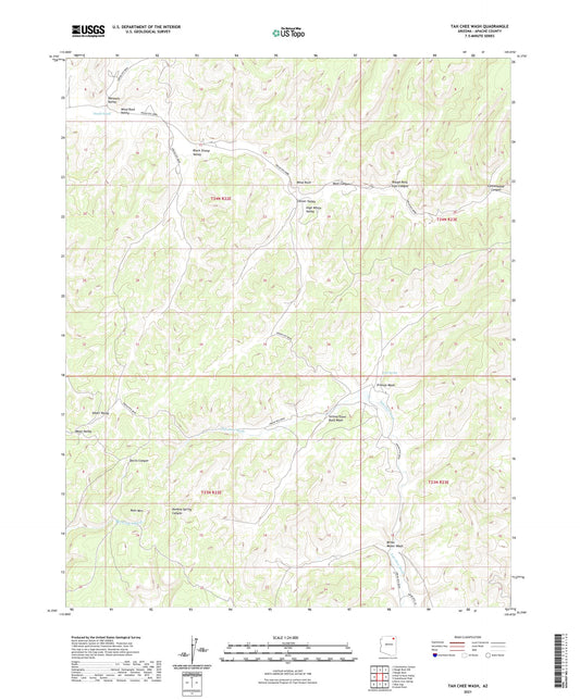 Tah Chee Wash Arizona US Topo Map Image