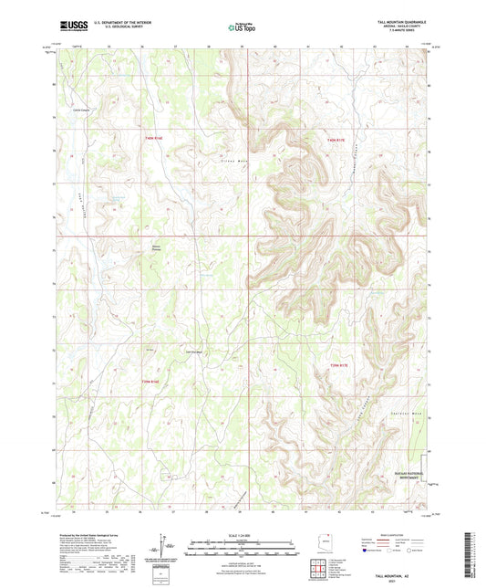 Tall Mountain Arizona US Topo Map Image