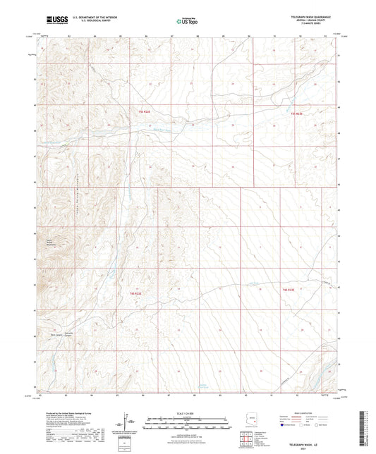 Telegraph Wash Arizona US Topo Map Image