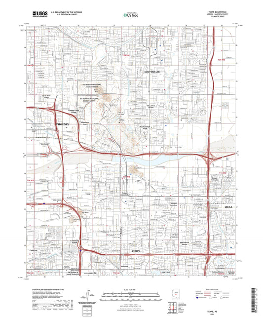 Tempe Arizona US Topo Map Image