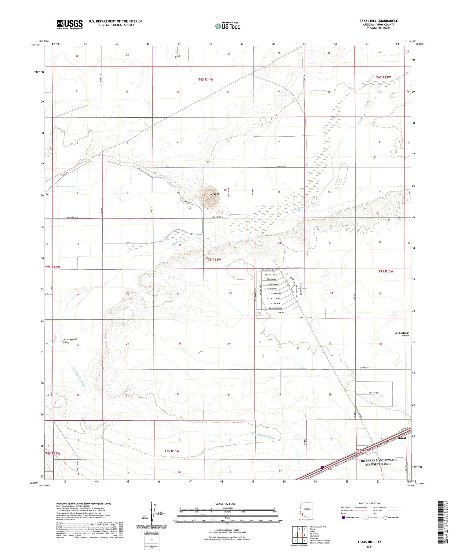 Texas Hill Arizona US Topo Map Image