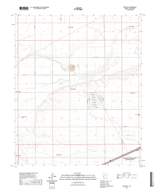 Texas Hill Arizona US Topo Map Image