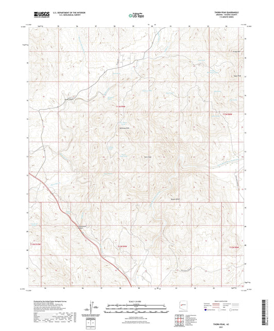 Thorn Peak Arizona US Topo Map Image
