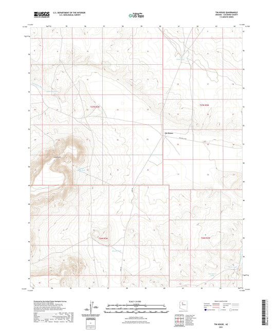 Tin House Arizona US Topo Map Image