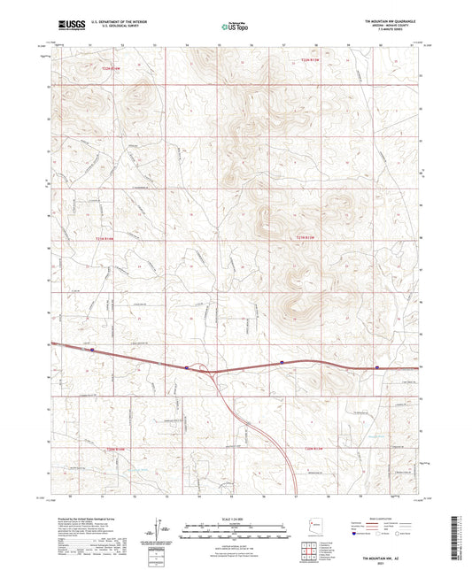 Tin Mountain NW Arizona US Topo Map Image
