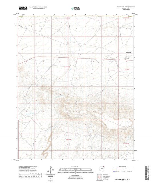 Toh Atin Mesa West Arizona US Topo Map Image